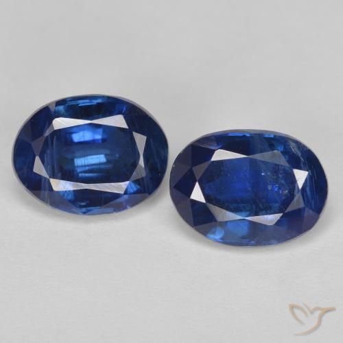 3.24ctw Naturel Bleu foncé Disthène, ovale, SI