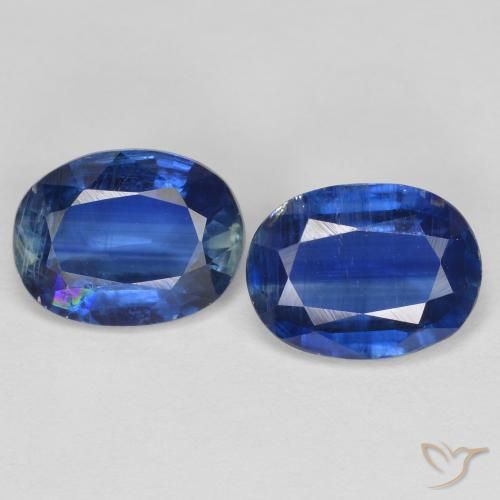 2.92ctw Naturel Bleu marine Disthène, ovale, SI