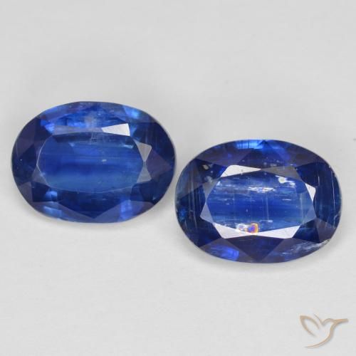 2.85ctw Naturel Bleu foncé Disthène, ovale, SI