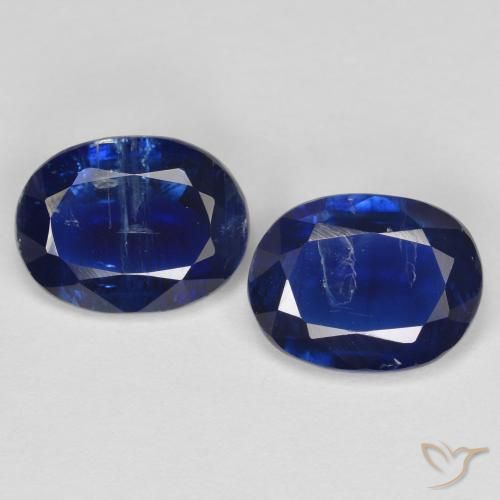 2.85ctw Naturel Bleu royal Disthène, ovale, SI