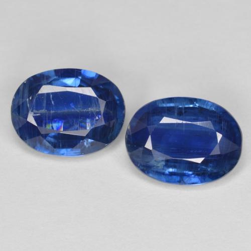 2.91ctw Naturel Bleu foncé Disthène, ovale, SI