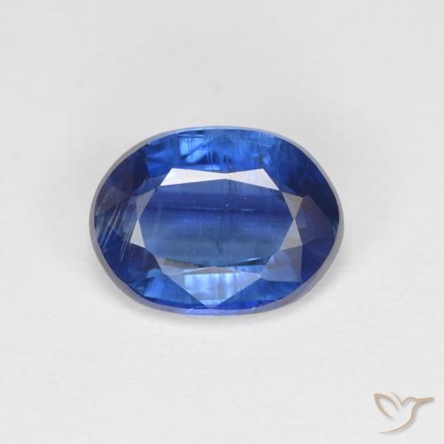 1.54ct Naturel Bleu foncé Disthène, ovale, SI