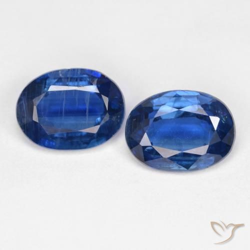 2.95ctw Naturel Bleu marine Disthène, ovale, SI