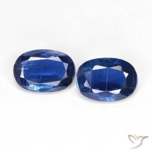 1.68ctw Naturel Bleu foncé Disthène, ovale, VS-SI