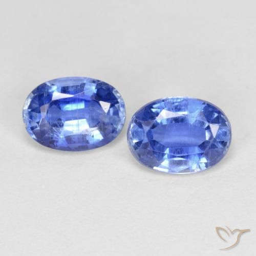 2.04ctw Naturel Bleu marine moyen Disthène, ovale, VS-SI