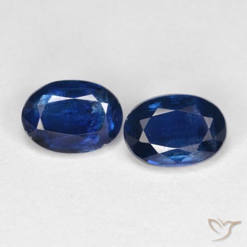 2.13ctw Naturel Bleu foncé Disthène, ovale, SI