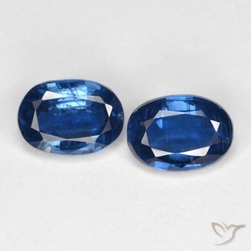 2.14ctw Naturel Bleu marine Disthène, ovale, SI