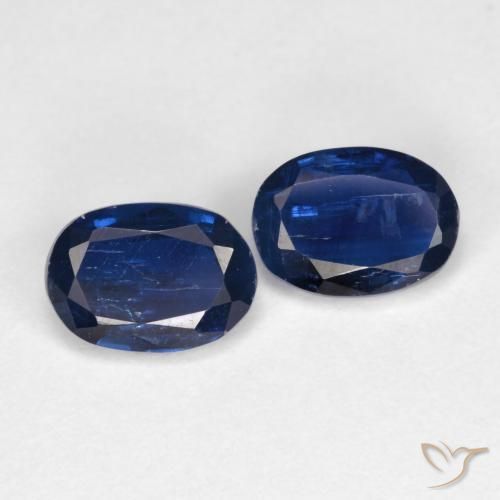 1.96ctw Naturel Bleu marine profond Disthène, ovale, SI