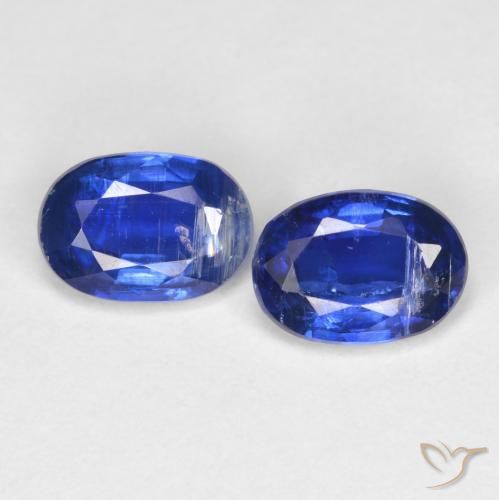 1.80ctw Naturel Bleu foncé Disthène, ovale, SI
