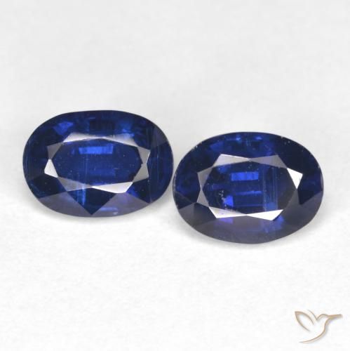 2.00ctw Naturel Bleu marine Disthène, ovale, SI