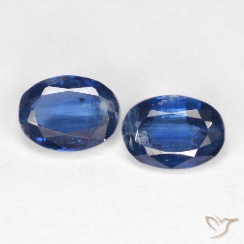 2.10ctw Naturel Bleu marine Disthène, ovale, SI