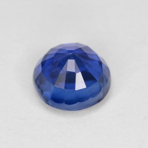 Disthène Bleu foncé naturelle Coupe roude, 1.30 ct, VS