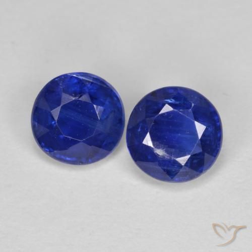 1.35ctw Naturel Bleu foncé Disthène, Tour, VS-SI