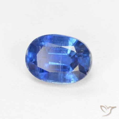 Disthène Bleu foncé naturelle ovale, 1.31 ct, SI