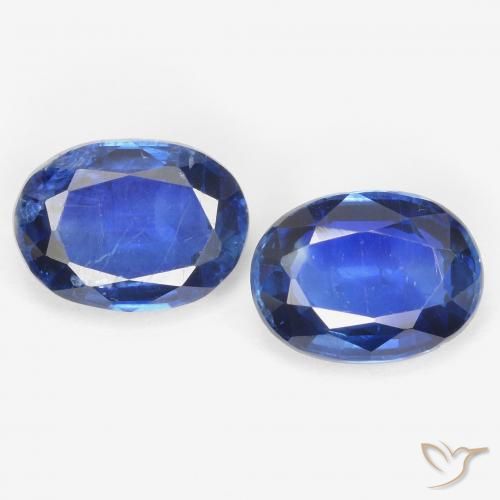 1.99ctw Naturel Bleu foncé Disthène, ovale, SI