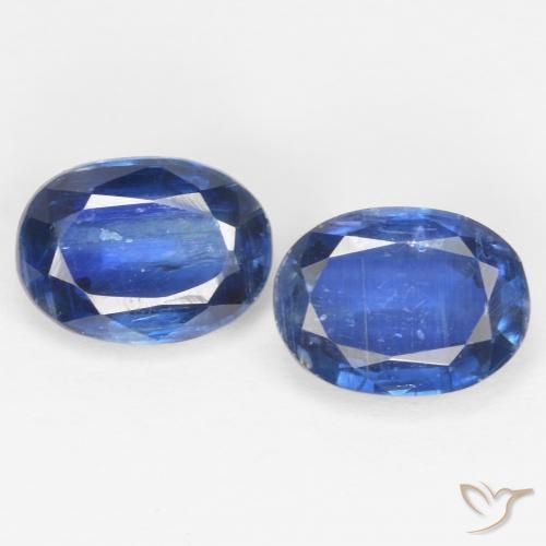 2.22ctw Naturel Bleu foncé Disthène, ovale, SI