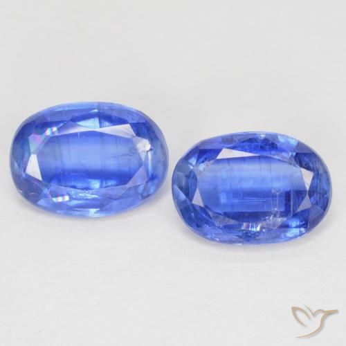 2.07ctw Naturel Bleu marine léger Disthène, ovale, SI
