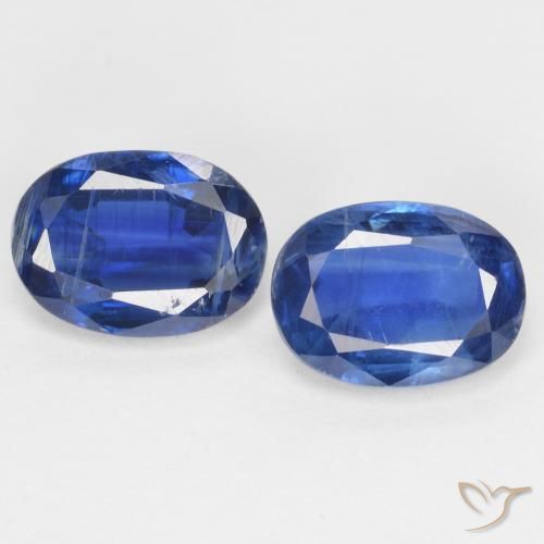 2.11ctw Naturel Bleu foncé Disthène, ovale, SI
