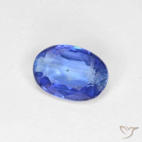 Disthène Bleu marine moyen naturelle ovale, 0.89 ct, VS