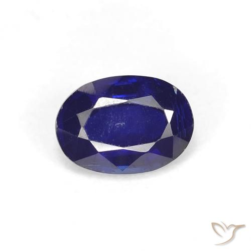 0.99ct Naturel Bleu foncé Disthène, ovale, VS
