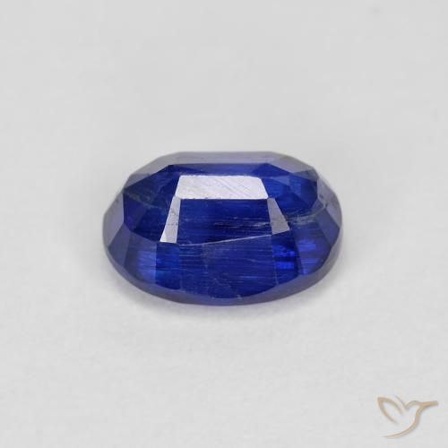 Disthène Bleu foncé naturelle ovale, 1.32 ct, SI