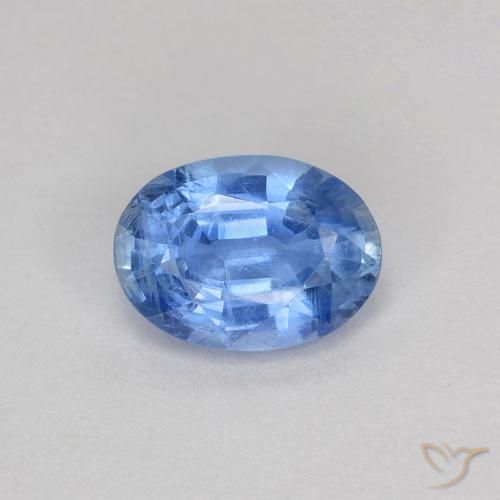 Disthène Bleu marine léger naturelle ovale, 1.06 ct, VS-SI