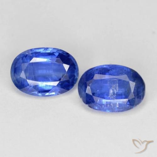 1.93ctw Naturel Bleu marine Disthène, ovale, SI