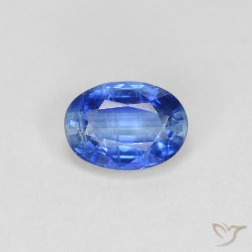 1.00ct Naturel Bleu marine léger Disthène, ovale, VS-SI