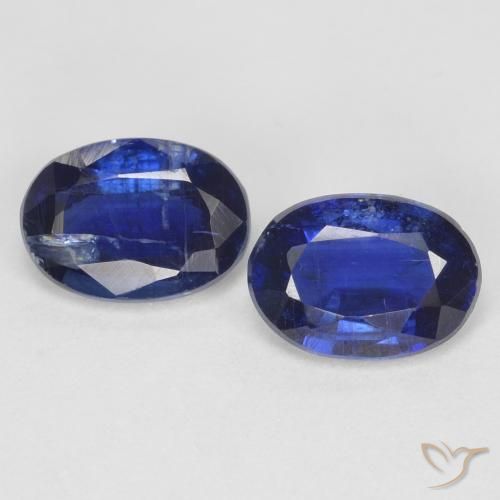 2.03ctw Naturel Bleu royal Disthène, ovale, SI
