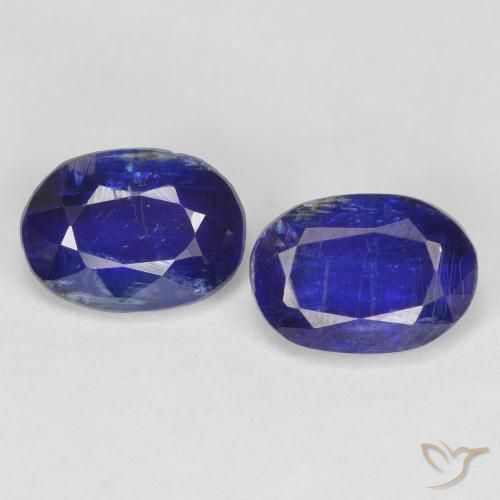 2.02ctw Naturel Bleu marine intense Disthène, ovale, SI