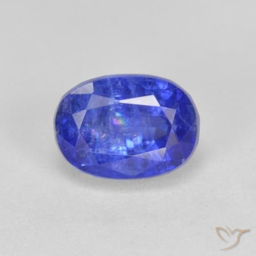 1.64ct Naturel Bleu vif Disthène, ovale, SI
