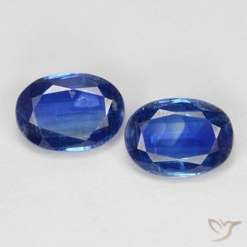 2.00ctw Naturel Bleu foncé Disthène, ovale, VS