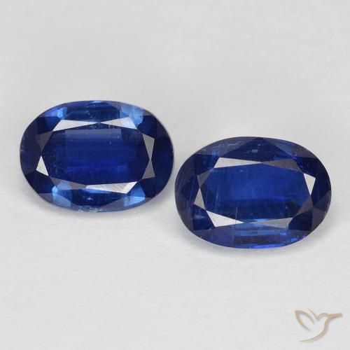 2.11ctw Naturel Bleu royal Disthène, ovale, VS
