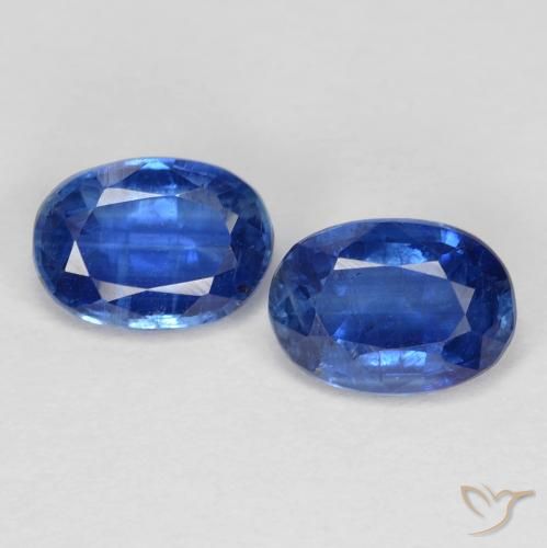 2.08ctw Naturel Bleu foncé Disthène, ovale, VS-SI