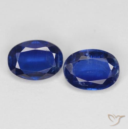 1.88ctw Naturel Bleu foncé Disthène, ovale, VS
