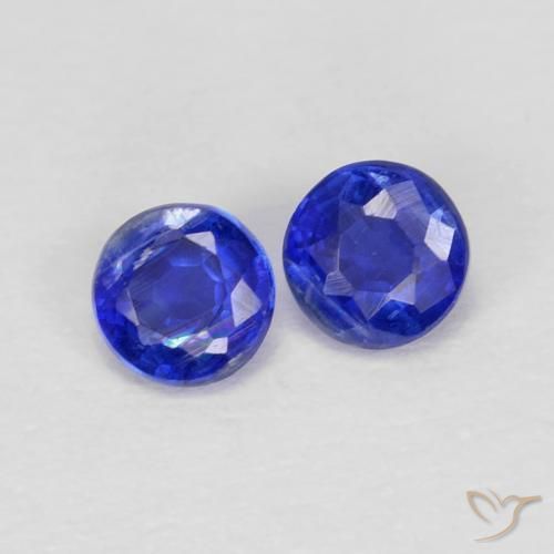 0.48ctw Naturel Bleu marine intense Disthène, Tour, VS
