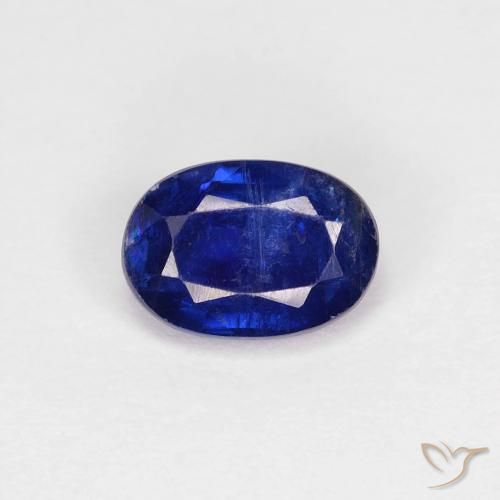 0.98ct Naturel Bleu marine intense Disthène, ovale, VS-SI