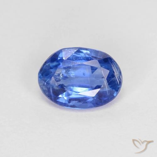 1.00ct Naturel Bleu azur profond Disthène, ovale, SI