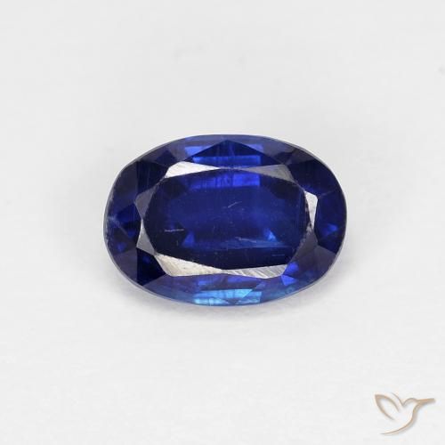 1.02ct Naturel Bleu marine intense Disthène, ovale, VS