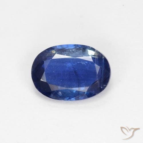 0.91ct Naturel Bleu foncé Disthène, ovale, VS-SI
