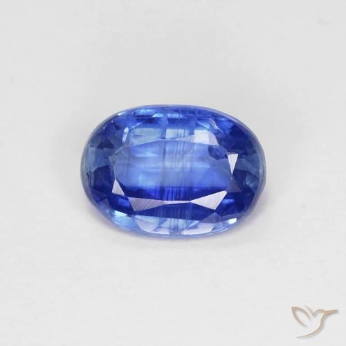 0.89ct Naturel Bleu azur profond Disthène, ovale, VS-SI