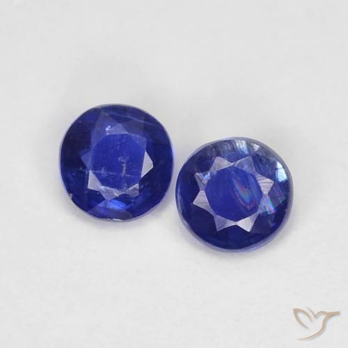 0.44ctw Naturel Bleu foncé Disthène, Tour, VS-SI