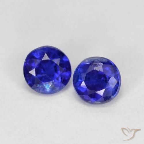0.51ctw Naturel Bleu marine Disthène, Tour, VS-SI
