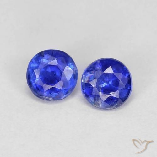 0.49ctw Naturel Bleu foncé Disthène, Tour, VS-SI