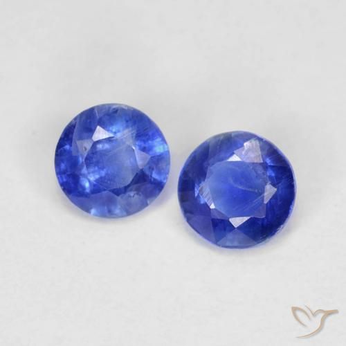 0.45ctw Naturel Bleu foncé Disthène, Tour, VS-SI