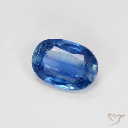 Disthène Bleu marine léger naturelle ovale, 0.97 ct, VS-SI