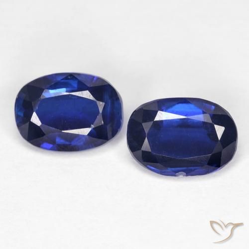 2.02ctw Naturel Bleu marine intense Disthène, ovale, VS
