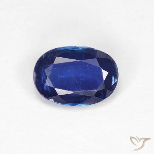 0.99ct Naturel Bleu marine intense Disthène, ovale, VS