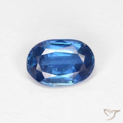 0.87ct Naturel Bleu marine léger Disthène, ovale, VS