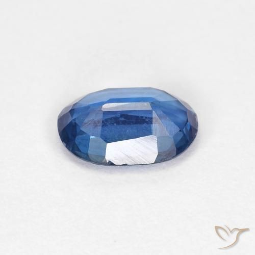 Disthène Bleu marine léger naturelle ovale, 0.87 ct, VS